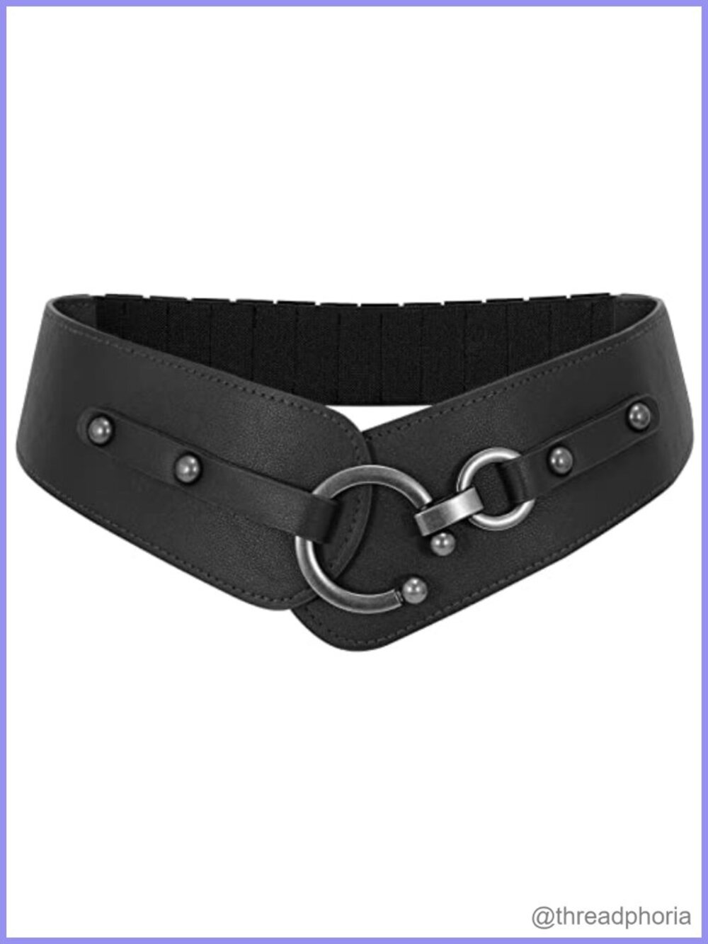 Women Vintage Wide Elastic Thick Stretch Belt Faux Leather PU Alloy Buckle
